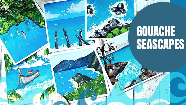 Gouache Seascapes : Beginner friendly 15 minute projects in Gouache (Skillshare)