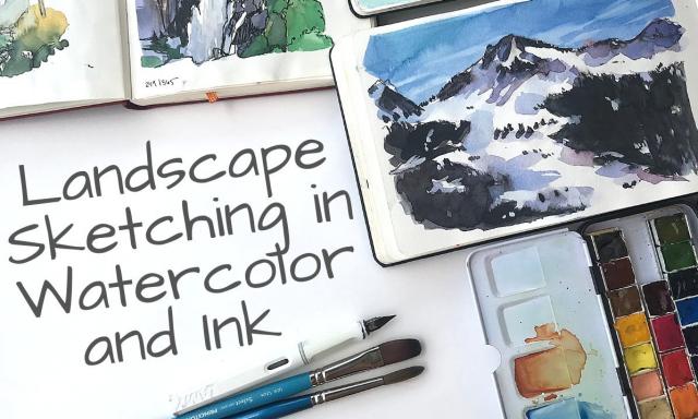 Landscape Sketching in Watercolor and Ink (Skillshare)