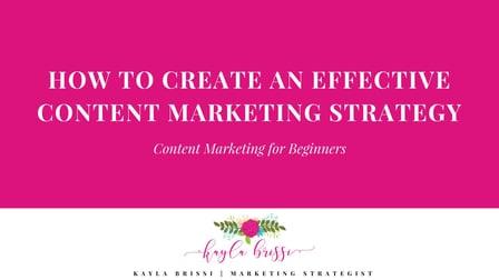 How To Create An Effective Content Marketing Strategy (Skillshare)