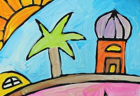 Painting a Desert Landscape with Acrylic Paints: Techniques for Children and Beginners (Skillshare)