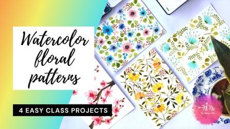 Watercolour Floral Pattern + 4 Class Projects (Skillshare)
