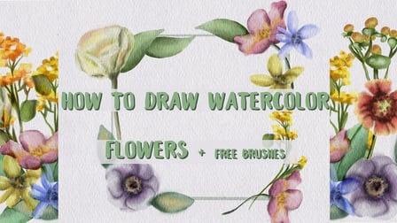 Watercolor flowers in Procreate - how to paint bouquet, patterns and floral frame (Skillshare)