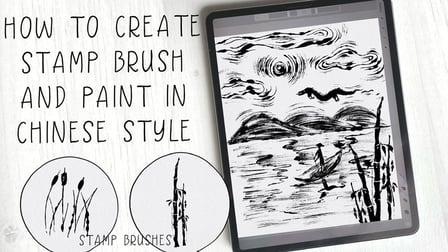 How to create stamp brush in Procreate and paint in traditional Chinese style (Skillshare)