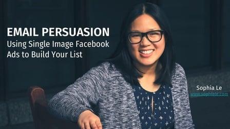 Email Persuasion: Using Facebook Single Image Ads to Build Your List (Skillshare)