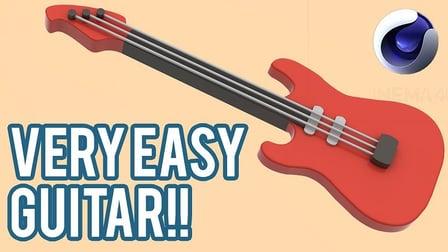 How to Model, Texture and Light a VERY EASY and cute guitar in Cinema 4D (Skillshare)