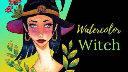 Watercolor Manga Portraits #1 - Primrose Witch [With Line Art Template] (Skillshare)